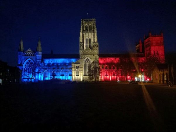  Cathedral and Castle were lit up in red, white and blue too over the weekend
