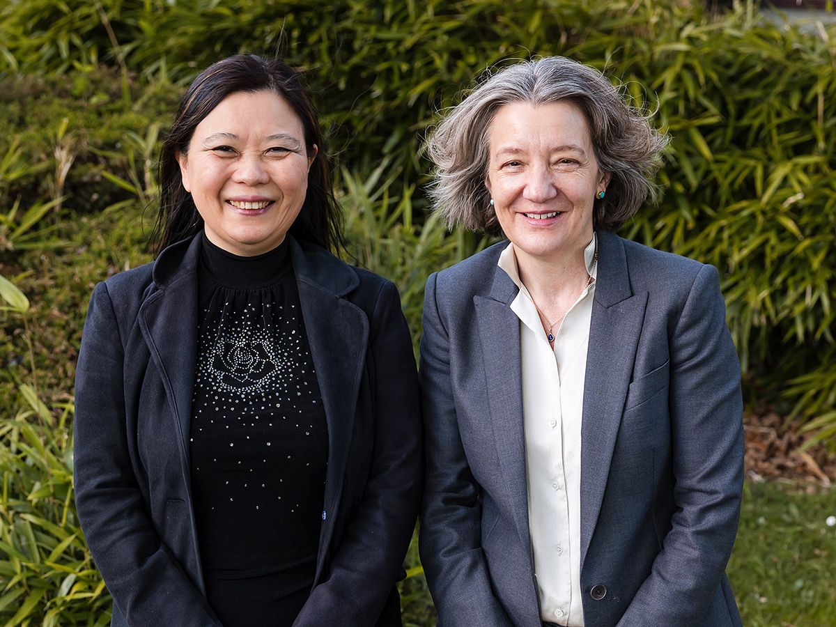 PhD Music student Rita Ueda and Vice-Chancellor and Warden, Professor Karen O'Brien