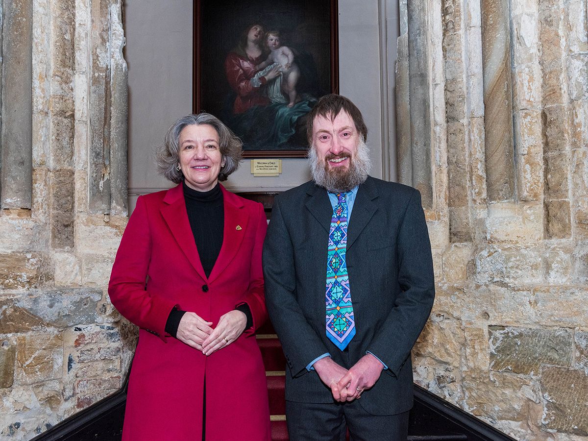 Vice-Chancellor Professor Karen O'Brien with Dr Andrew Millard